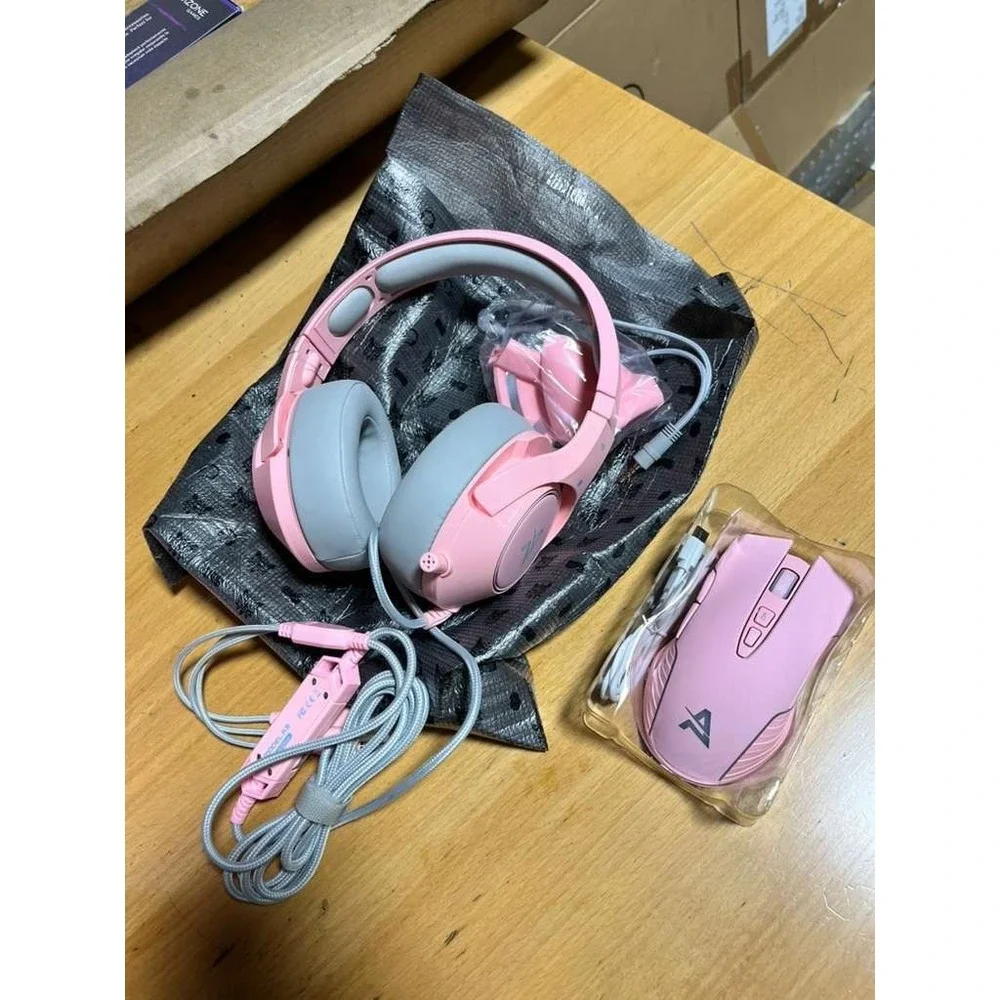 Pink Gamer set headset,‎ keyboard and mouse